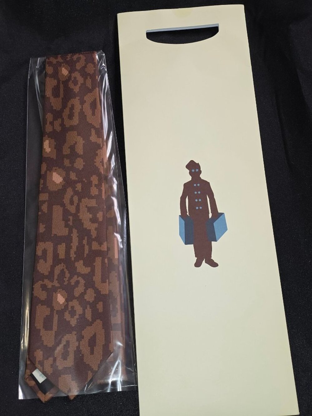Golf Le Fleur Brown Leopard Print Silk Tie Made In Italy